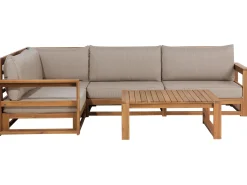 Beliani 4-Istuttava Ulkosohvaryhma Akaasia Oikeak. Vaalea Puu Timor Fashion