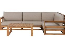 Beliani 4-Istuttava Ulkosohvaryhma Akaasia Oikeak. Vaalea Puu Timor Fashion