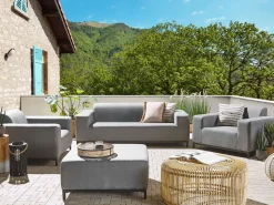 Beliani 5-Istuttava Ulkosohvaryhma Kangas Harmaa/Musta Rovigo Outlet