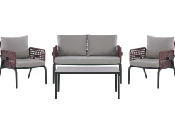 Beliani 4-Istuttava Ulkosohvaryhma Alumiini Harmaa Sciacca Outlet