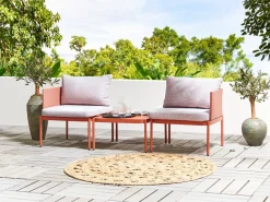 Beliani 2-Istuttava Ulkosohvaryhma Alumiini Oranssi Terracina Hot