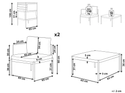 Beliani 2-Istuttava Ulkosohvaryhma Alumiini Oranssi Terracina Hot