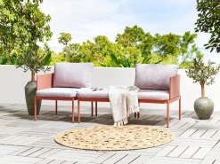 Beliani 2-Istuttava Ulkosohvaryhma Alumiini Oranssi Terracina Hot