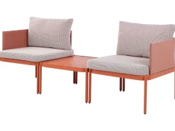 Beliani 2-Istuttava Ulkosohvaryhma Alumiini Oranssi Terracina Hot