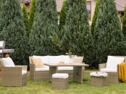 Beliani 5-Istuttava Ulkosohvaryhma Polyrottinki Ruskea Fonti Discount