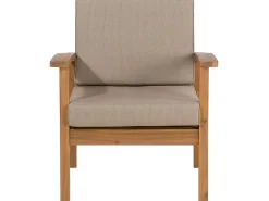 Beliani 4-Istuttava Ulkosohvaryhma Sertifioitu Akaasia Vaalea Puu Manila New