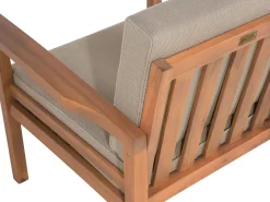 Beliani 4-Istuttava Ulkosohvaryhma Sertifioitu Akaasia Vaalea Puu Manila New