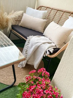 Beliani 4-Istuttava Ulkosohvaryhma Polyrottinki Luonnonvari Minori Sale