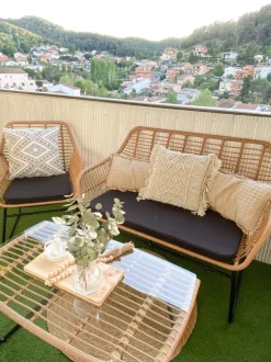 Beliani 4-Istuttava Ulkosohvaryhma Polyrottinki Luonnonvari Minori Sale