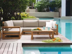 Beliani 4-Istuttava Ulkosohvaryhma Sertifioitu Akaasia Oikeak. Vaalea Puu Timor Discount