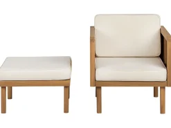 Beliani 4-Istuttava Ulkosohvaryhma Akasiapuu Valkoinen Baratti Cheap