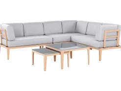 Beliani 6-Istuttava Ulkosohvaryhma Alumiini Harmaa Rima Iii Hot