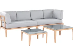 Beliani 6-Istuttava Ulkosohvaryhma Alumiini Harmaa Rima Iii Hot