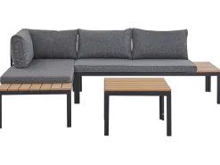 Beliani 4-Istuttava Ulkosohvaryhma Harmaa/Vaalea Puu Pienza Best