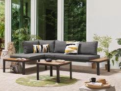 Beliani 4-Istuttava Ulkosohvaryhma Harmaa/Vaalea Puu Pienza Best