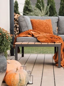 Beliani 4-Istuttava Ulkosohvaryhma Harmaa/Vaalea Puu Pienza Best