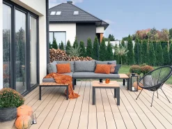 Beliani 4-Istuttava Ulkosohvaryhma Harmaa/Vaalea Puu Pienza Best