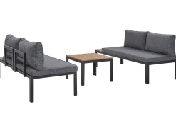 Beliani 4-Istuttava Ulkosohvaryhma Harmaa/Vaalea Puu Pienza Best