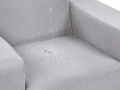 Beliani 5-Istuttava Ulkosohvaryhma Kangas Vaaleanharmaa/Valkoinen Rovigo Fashion