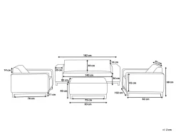 Beliani 5-Istuttava Ulkosohvaryhma Kangas Vaaleanharmaa/Valkoinen Rovigo Fashion