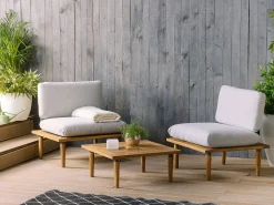 Beliani 2-Istuttava Ulkosohvaryhma Akaasia Vaalea Puu/Harmaa Frascati Flash Sale