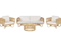 Beliani 4-Istuttava Ulkosohvaryhma Rottinki Luonnonvari Dolcedo/Limni Best Sale