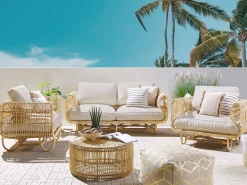 Beliani 4-Istuttava Ulkosohvaryhma Rottinki Luonnonvari Dolcedo/Limni Best Sale