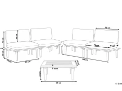 Beliani 4-Istuttava Ulkosohvaryhma Akaasia Vaalea Puu/Harmaa Frascati Best