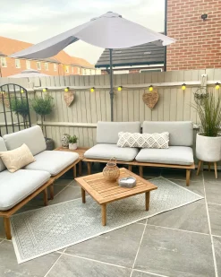 Beliani 4-Istuttava Ulkosohvaryhma Akaasia Vaalea Puu/Harmaa Frascati Best