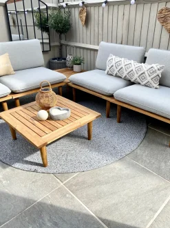 Beliani 4-Istuttava Ulkosohvaryhma Akaasia Vaalea Puu/Harmaa Frascati Best