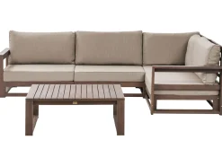 Beliani 4-Istuttava Ulkosohvaryhma Sertifioitu Akaasia Vasenk. Tumma Puu Timor Ii Cheap