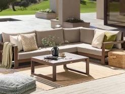 Beliani 4-Istuttava Ulkosohvaryhma Sertifioitu Akaasia Vasenk. Tumma Puu Timor Ii Cheap