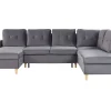 Beliani 4-Istuttava U-Muotoinen Kulmavuodesohva Säilytystilalla Sametti Harmaa Lerum Flash Sale