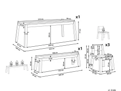 Beliani 6-Istuttava Vaalea Akaasiapuinen Ulkoruokailuryhma Penkilla Ja Tuoleilla Livorno Cheap