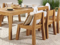 Beliani 6-Istuttava Vaalea Akaasiapuinen Ulkoruokailuryhma Tuoleilla Livorno Cheap