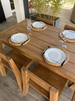 Beliani 6-Istuttava Vaalea Akaasiapuinen Ulkoruokailuryhma Tuoleilla Livorno Cheap