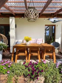 Beliani 6-Istuttava Vaalea Akaasiapuinen Ulkoruokailuryhma Tuoleilla Livorno Cheap