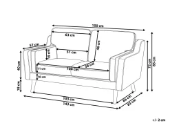 Beliani 2-Istuttava Vaaleanharmaa Samettisohva Lokka Best Sale