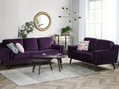 Beliani 2-Istuttava Violetti Sohva Lokka Cheap