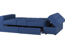 Beliani 3-Istuttava Vuodesohva Ja Rahi Kangas Laivastonsininen Falster Sale