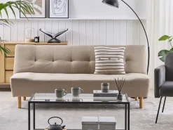 Beliani 3-Istuttava Vuodesohva Kangas Beige Alsten Best Sale