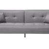 Beliani 3-Istuttava Vuodesohva Kangas Harmaa Lucan Discount
