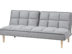 Beliani 3-Istuttava Vuodesohva Kangas Vaaleanharmaa Siljan Clearance