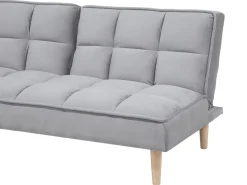 Beliani 3-Istuttava Vuodesohva Kangas Vaaleanharmaa Siljan Clearance