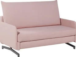 Beliani 2-Istuttava Vuodesohva Kangas Vaaleanpunainen Belfast Clearance