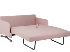 Beliani 2-Istuttava Vuodesohva Kangas Vaaleanpunainen Belfast Clearance