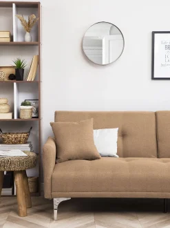 Beliani 3-Istuttava Vuodesohva Kangas Beige Lucan Fashion