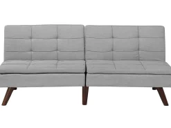 Beliani 3-Istuttava Vuodesohva Kangas Vaaleanharmaa Ronne Online