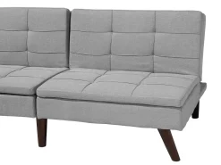 Beliani 3-Istuttava Vuodesohva Kangas Vaaleanharmaa Ronne Online