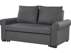 Beliani 2-Istuttava Vuodesohva Kangas Tummanharmaa Silda Cheap